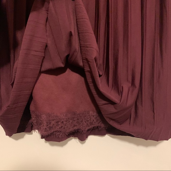 3/$30 Pleated Plum Midi Skirt - Picture 6 of 7